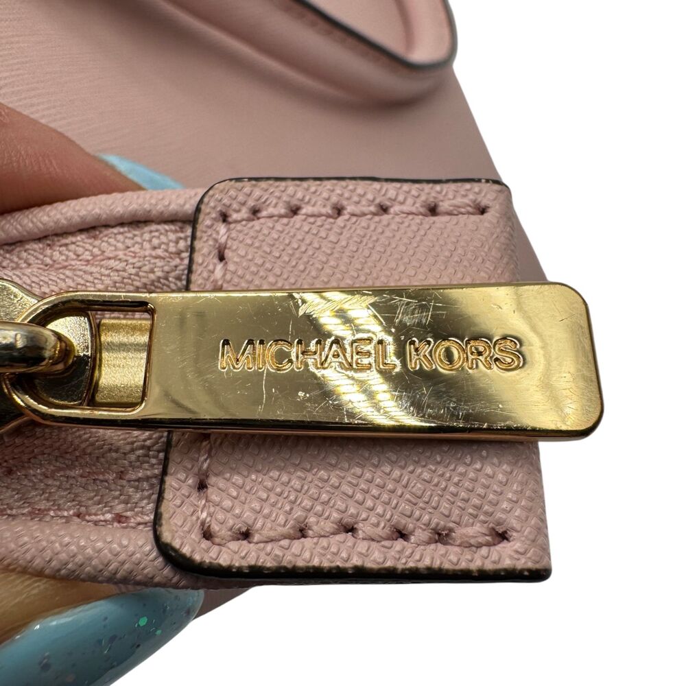 Michael Kors Selma Medium Satchel Blossom Pink Saffiano Crossbody - Picture 13 of 16
